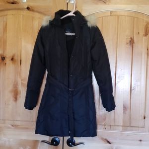 New Black puffer winter jacket with removable hood - NWOT